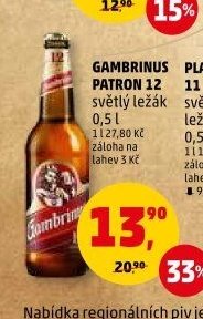 Gambrinus Patron 12 světlý ležák 0,5 l