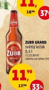 Zubr Grand světlý ležák 0,5 l