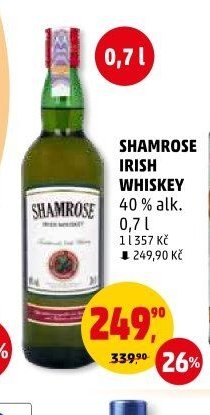 SHAMROSE IRISH WHISKEY 40 % alk.