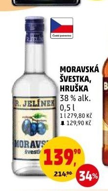 MORAVSKÁ ŠVESTKA, HRUŠKA 38 % alk.