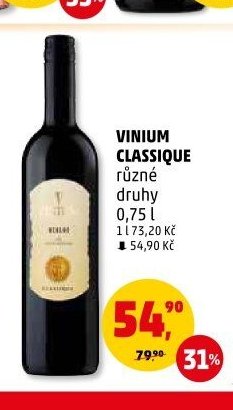 VINIUM CLASSIQUE různé druhy