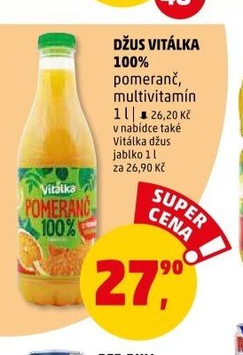 DŽUS VITÁLKA 100% pomeranč, multivitamin