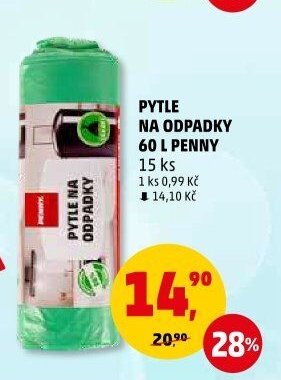 Pytle na odpadky 60 l Penny