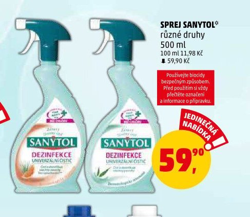 Sprej Sanytol různé druhy
