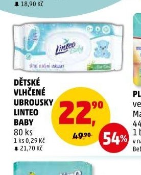 Dětské vlhčené ubrousky Linteo Baby 80 ks