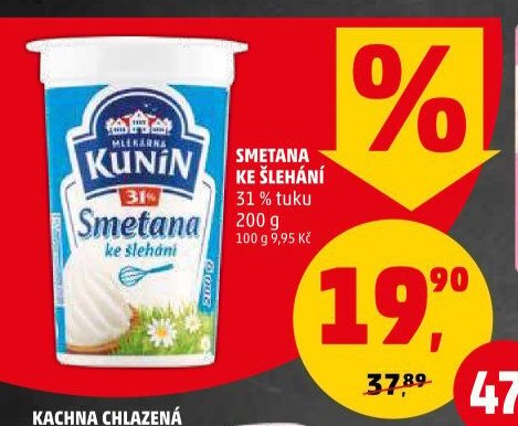 SMETANA KE ŠLEHÁNÍ KUNÍN