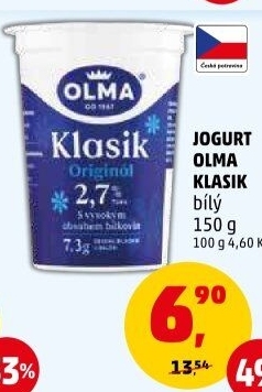 Bílý jogurt Klasik Olma