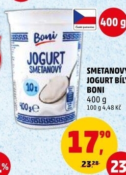 Bílý jogurt smetanový Boni