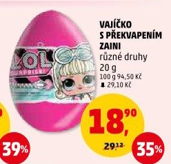 Čokoládové vajíčko s překvapením Zaini
