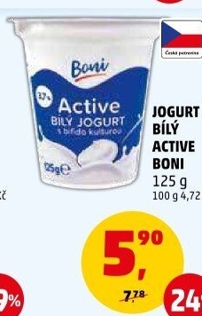 Jogurt bílý Active Boni