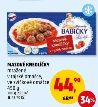 Knedlíčky masové v rajské omáčce mražené Dobroty babičky Kláry