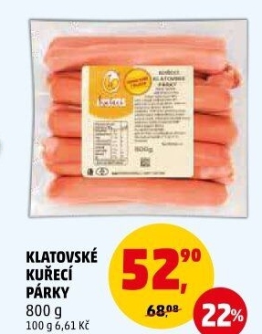 Kuřecí klatovské párky DZ Klatovy