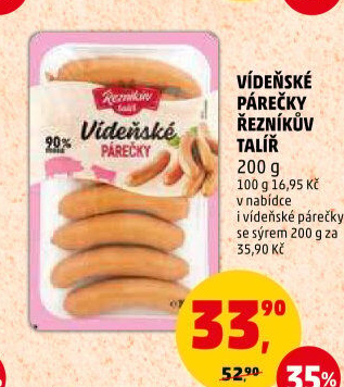 Párky vídeňské Řezníkův talíř