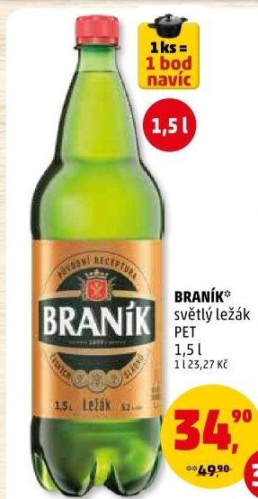 Pivo světlý ležák Braník