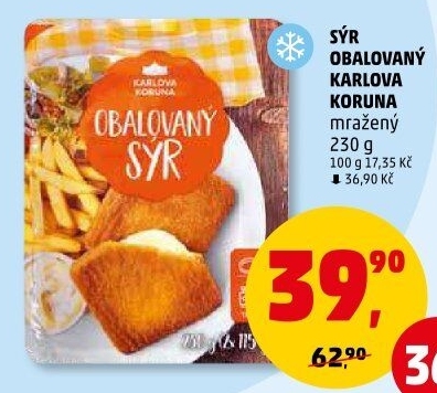 Sýr obalovaný mražený Karlova Koruna