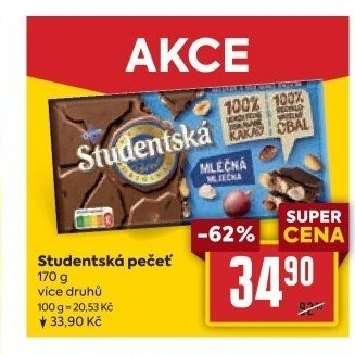 Čokoláda Studentská pečeť Orion