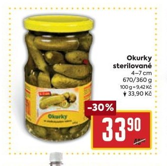 Okurky sterilované 670/360 g