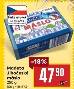 Máslo Jihočeské Madeta