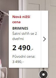 BRIMNES Šatní skříň se 2 dveřmi