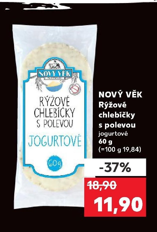 NOVÝ VĚK Rýžové chlebíčky s polevou jogurtové 60 g