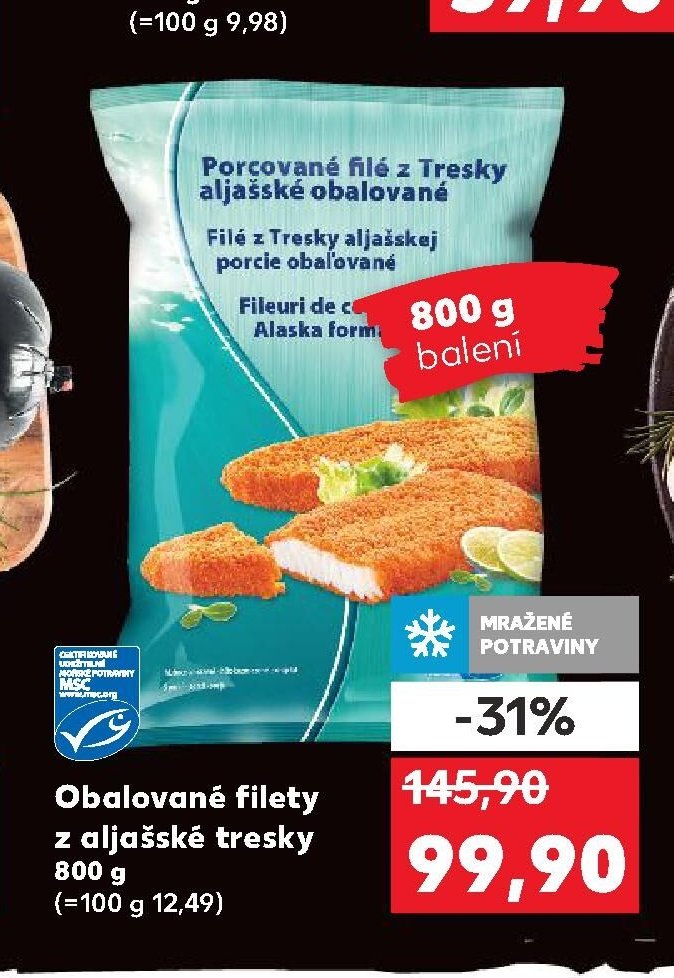 Obalované filety z aljašské tresky 800 g