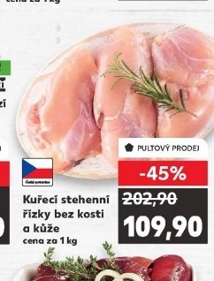 Kuřecí stehenní řízky bez kosti a kůže