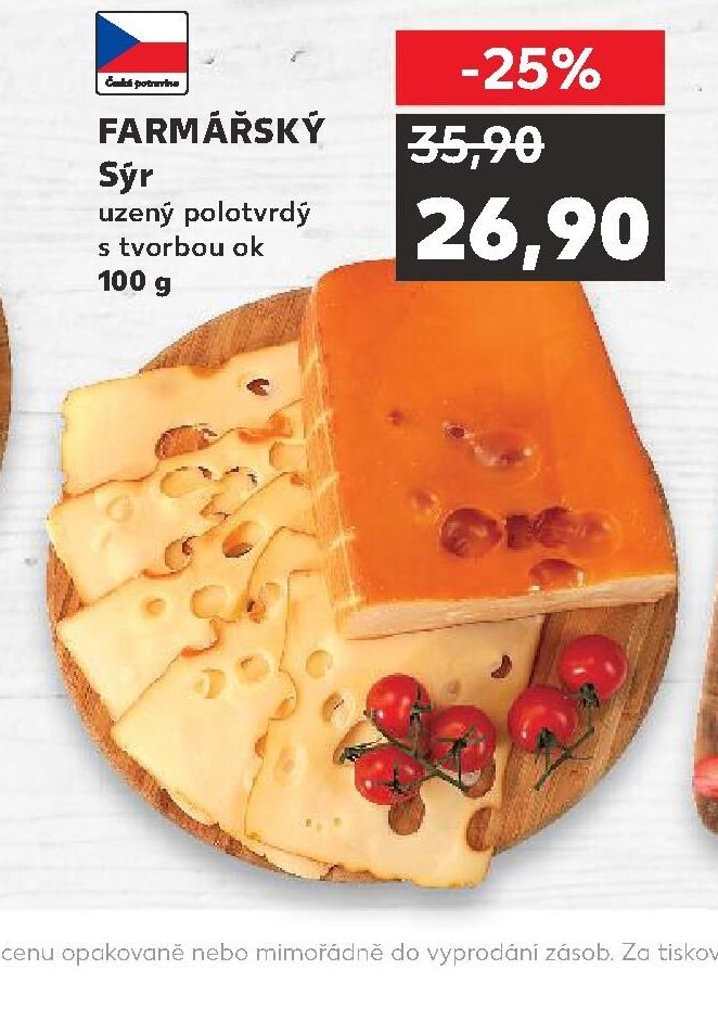 FARMÁŘSKÝ Sýr uzený polotvrdý