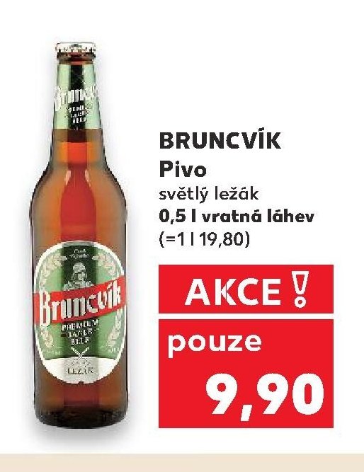Bruncvík Pivo světlé ležák 0,5 l vratná láhev