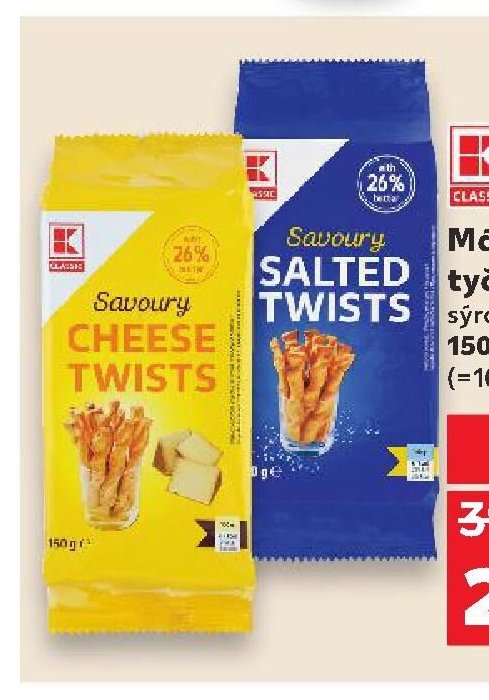 K-Classic Savoury Cheese Twists 150 g