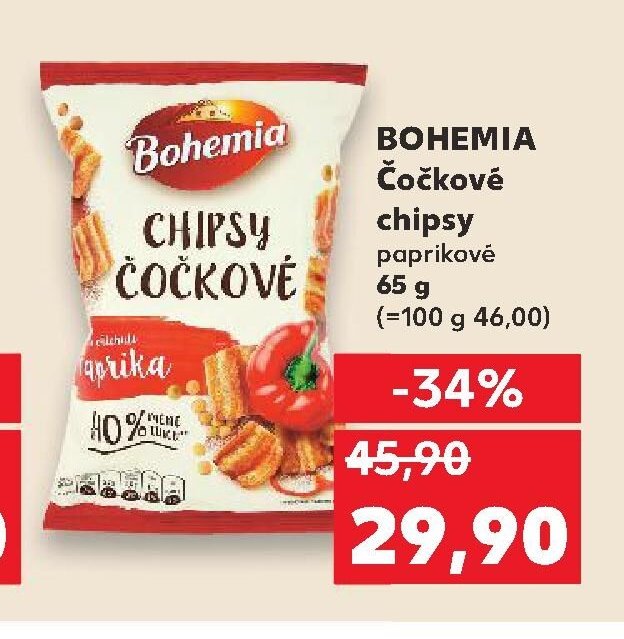 Bohemia Čočkové chipsy paprikové 65 g