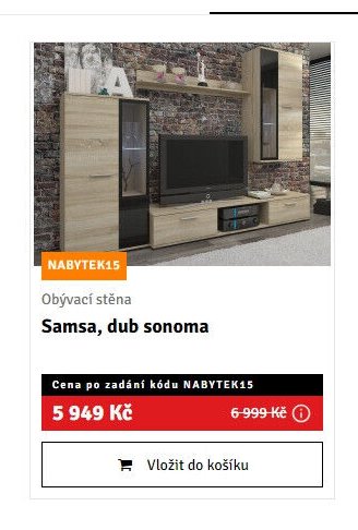 Obývací stěna Samsa, dub sonoma - ASKO akcniletaky.com