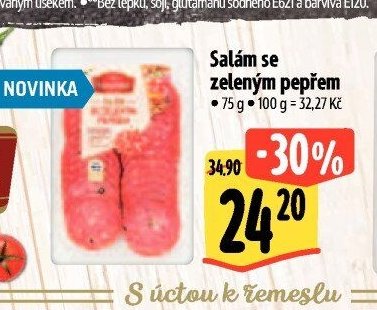 Salám se zeleným pepřem