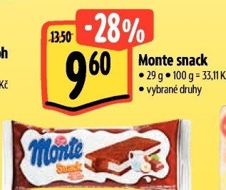 Dezert mléčný Monte Snack Zott