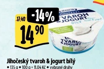 Dezert tvaroh s jogurtem bílý jihočeský Madeta