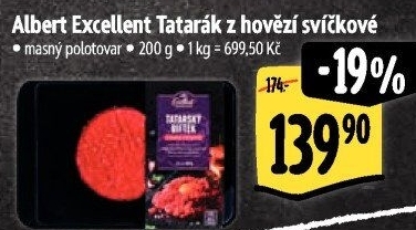 Hovězí tatarák ze svíčkové Albert Excellent