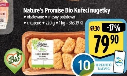 Kuřecí nugetky obalované bio Nature'