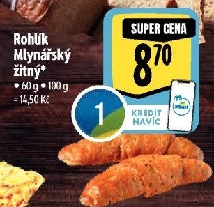 Rohlík Mlynářský žitný Albert