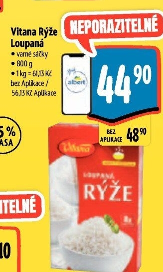 Rýže loupaná dlouhozrnná Vitana