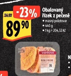 Vepřové řízky z pečeně obalované Albert