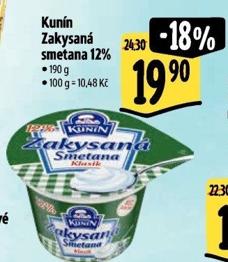 Zakysaná smetana Mlékárna Kunín 12%