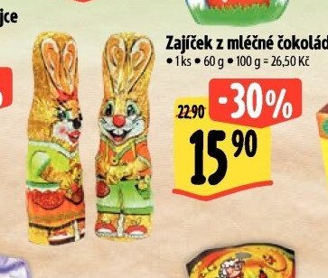 Zajíček z mléčné čokolády