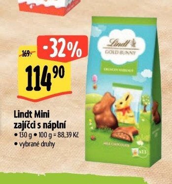 Lindt Mini zajíčci s náplní