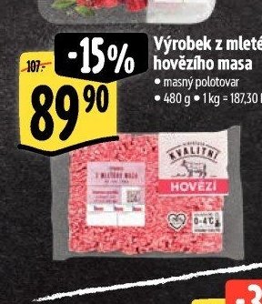 Výrobek z mletého hovězího masa