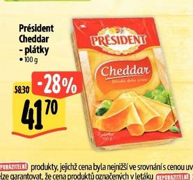 Président Cheddar - plátky