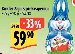 Čokoládová figurka s překvapením velikonoční Kinder Surprise