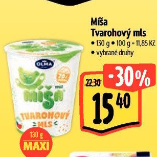 Dezert Tvarohový mls Míša Olma