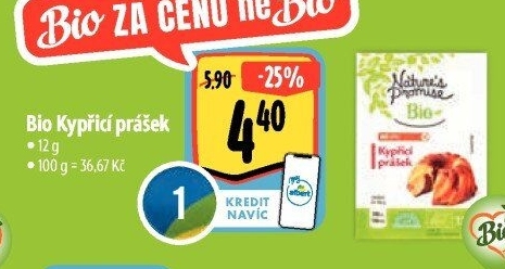 Kypřící prášek bio Nature'