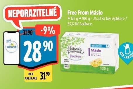 Máslo bez laktózy Free From Nature'