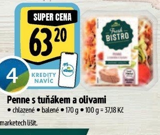 Penne s tuňákem a olivami Albert Fresh Bistro