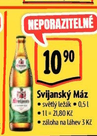 Pivo světlý ležák 11° Svijanský Máz Svijany